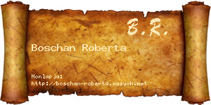 Boschan Roberta névjegykártya